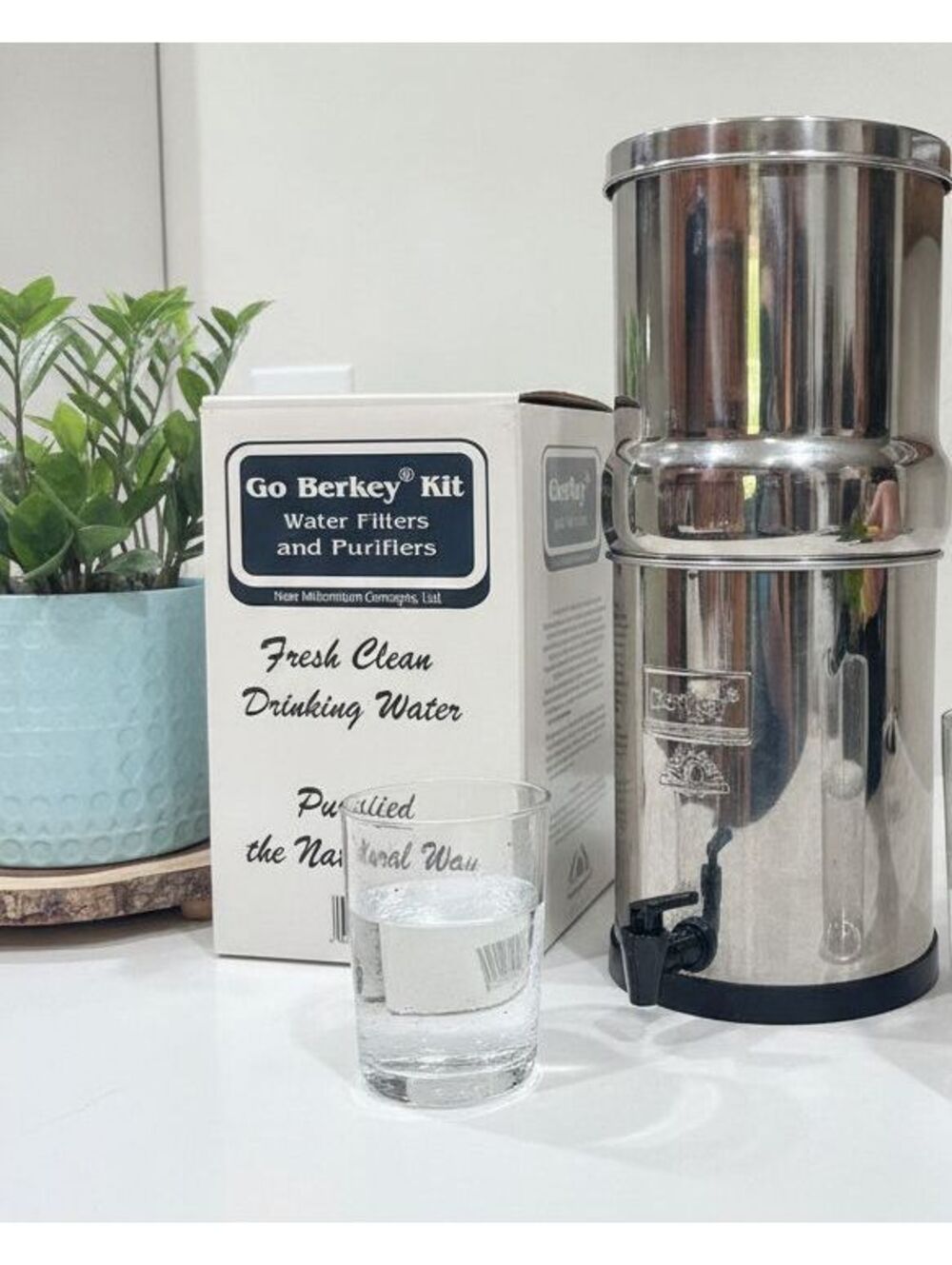 Authentic Berkey Go Kit Water Filter and Purifier - 1 Quart Stainless Steel